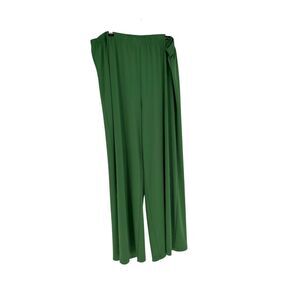 Bob Mackie Pants Women's Size 1X Green Wide Leg Stretch Waist Casual